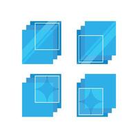 square windows with blue squares on them vector
