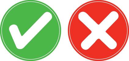 Approval and Rejection Symbols for Decision Making vector