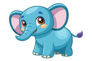 Cute Elephant Mischievous gradient illustration in white background vector