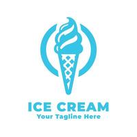 Logo Ice Cream Simple Illustration With Flat Background vector