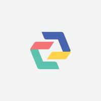 Abstract Initial Letter Z Logo. Colorful hexagon Shape Origami Style isolated on White Background vector