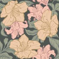 Digital paper azalea flower seamless pattern pattern vector