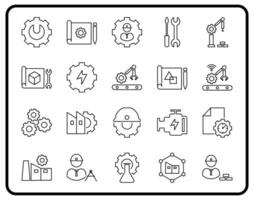This Engineering icon set is designed in a modern and professional style, suitable for various industrial, engineering, manufacturing and technology purposes. vector