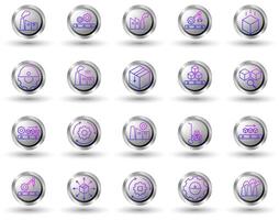 This Factory gradient line icon set is professionally and modernly designed to represent manufacturing, factory and production industry. with button background and isolated on white background. vector