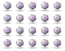 Prompt Engineering gradient line icon set is designed professionally and modernly to represent prompt engineering artificial intelligence, with button background and isolated on white background. vector