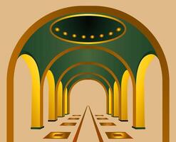 This Art Deco Building design presents an illustration of a building with a distinctive Art Deco style that is elegant and futuristic. vector