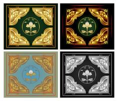 This Art Deco Floral design set features floral illustrations in a distinctive Art Deco style, four different color combinations, providing flexibility for a variety of design purposes. vector