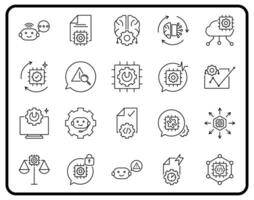 This set of Prompt Engineering icons is professionally designed to represent the concept of prompt engineering in artificial intelligence. vector