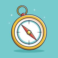 Compass Floating Cartoon Design Icon Illustration Travelling Object Icon Concept vector