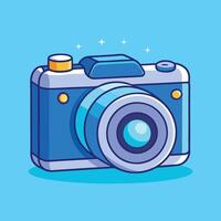 Floating Camera Cartoon Icon - Technology Concept Flat Illustration vector
