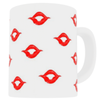 3d render kiss pattern mug with transparent background png