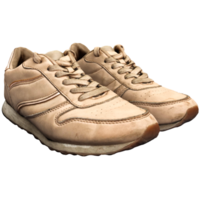 Beige running shoes with transparent background png