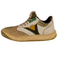 3d render dirty sneaker with transparent wallpaper png