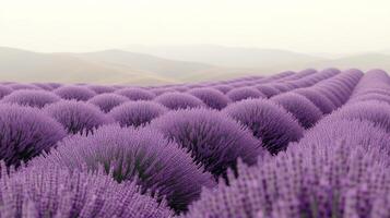 Lavender field in the fog photo