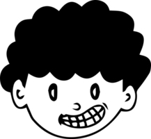 A cartoon boy with a big smile on his face png