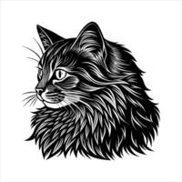 Siberian cat side vector