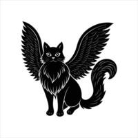 Cat with wings vector