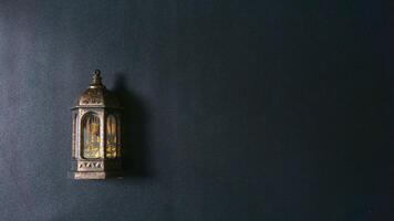A Lantern on Black Background photo