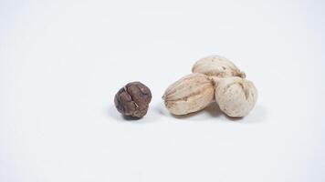 Three Dried White Cardamom with Seeds photo