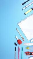 School Stationery and Notebook with Copy Space photo