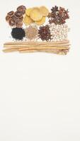 Various Raw Spices with Copy Space photo