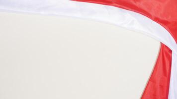 Independence Day of Indonesia Concept with Red and White Flag and Copy Space Area photo