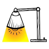 Hand drawn table lamp in doodle style vector