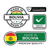 Badge bundle made in Bolivia label icon emblem isolated on white background vector