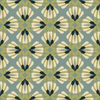 Folk Seamless Pattern Abstract Geometry Floral Motif Print Design. vector
