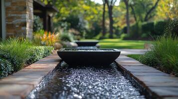 A water feature in a garden photo