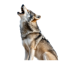 Wolf howling over a transparent background png