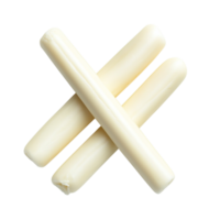 Mozzarella stick top view over a transparent background png