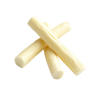 Mozzarella stick top view against a transparent background png