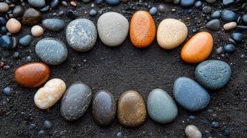 A circle of stones arranged in a circle photo