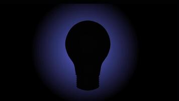 Lamp Icon In Dark, Minimal Idea, Light Bulb Turning On, Off, Black and White Bulb Shape Light. video