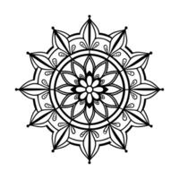 A beautiful, symmetrical mandala design featuring intricate floral patterns and swirls. vector