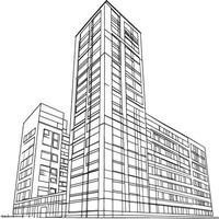 A minimalist black graphic of an architectural structure vector