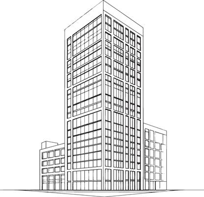 illustration of a black building silhouette