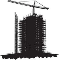 Building under construction simple silhouette black illus vector