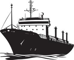 Logistic ship simple silhouette black illustration vector