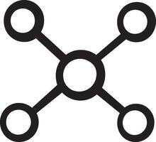 Minimalist black silhouette of a molecular structure, icon vector