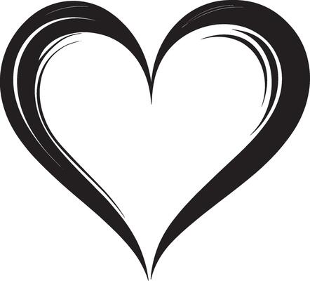 Monochrome heart outline icon design