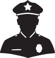 Police icon in black style. vector
