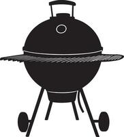 Black illustration of a barbecue grill in simple silhouette style vector