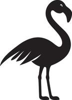 Black illustration of an inflatable flamingo in simple silhouette style. vector