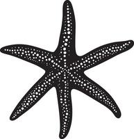 Starfish simple silhouette black illustration vector