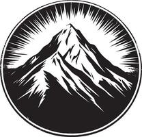 Minimalist black silhouette of a mountain icon, design. vector