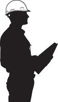 Engineer simple silhouette black illustration vector