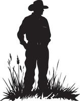 Farmer simple silhouette black illustration vector