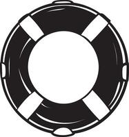 Minimalist black silhouette of an inflatable ring, design. vector